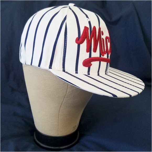 Disney Parks Blue and White Striped Mickey Red Classic Baseball Cap NWT - Picture 3 of 8